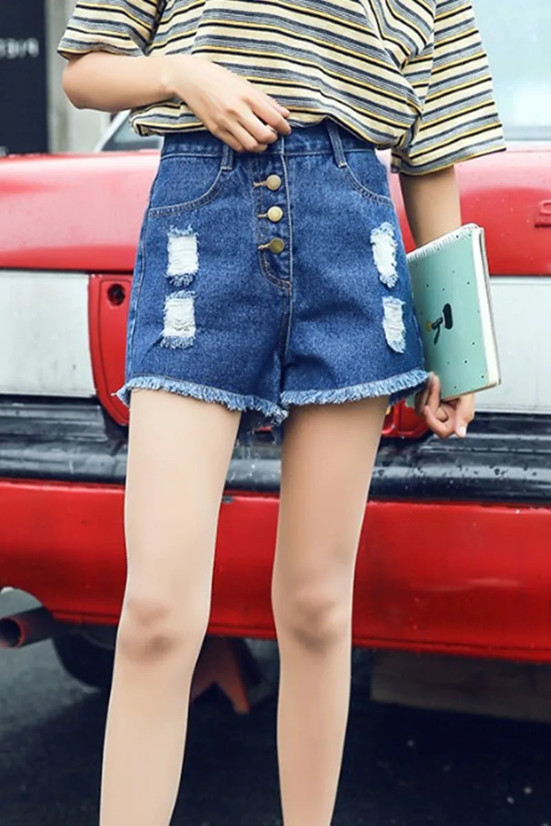 ZQLZ женские джинсовые шорты с высокой талией и широкими штанинами повседневные