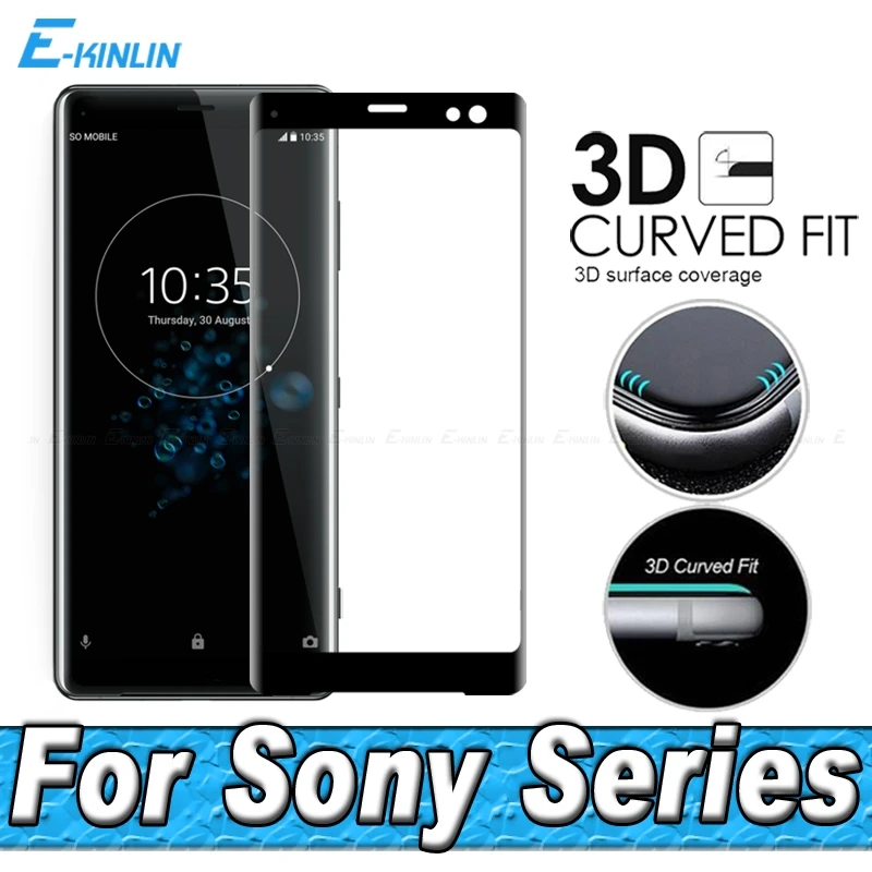 3D изогнутое полное покрытие из закаленного стекла для Sony Xperia XA2 XA1 Plus Ultra XZ1 XZ2 Compact