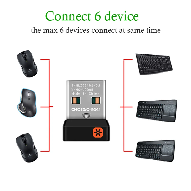 Беспроводной приемник 6 мм унифицирующий USB адаптер для мыши Logitech подключения