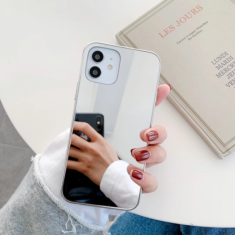 Роскошный зеркальный чехол для телефона Iphone 11 12 Pro Mini 11Pro Max X XR XS с полным обзором 8 7