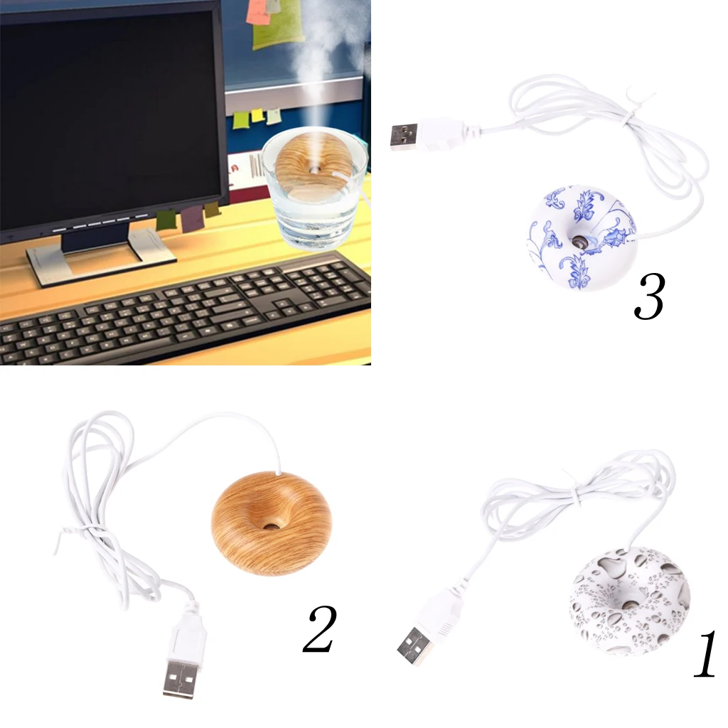 

USB Mini Humidifier Portable Air Mist Purifier Humidifier Donut Shaped Humidifier