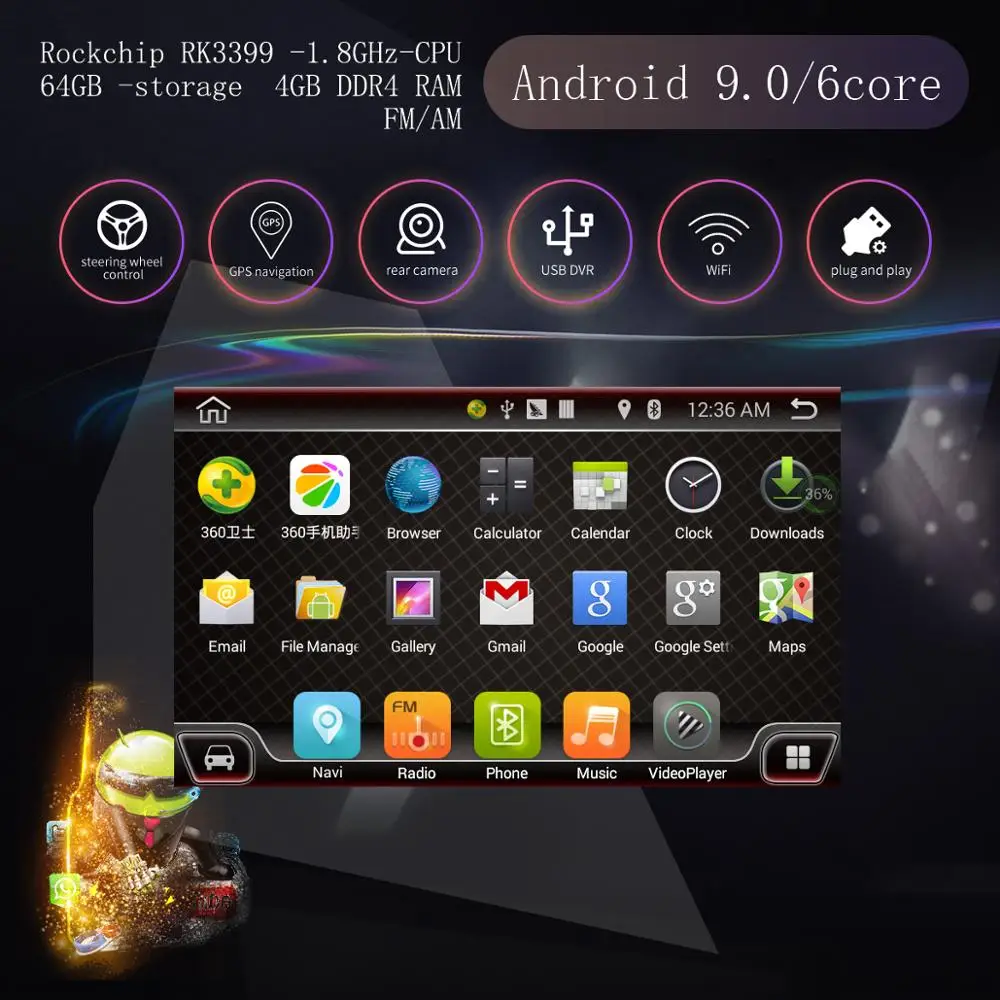 Android 9 0 4 Гб ОЗУ 64 ПЗУ 6 ядер ips для isuzu DMAX mux 2011 2017 автомобильный DVD GPS Мультимедийный