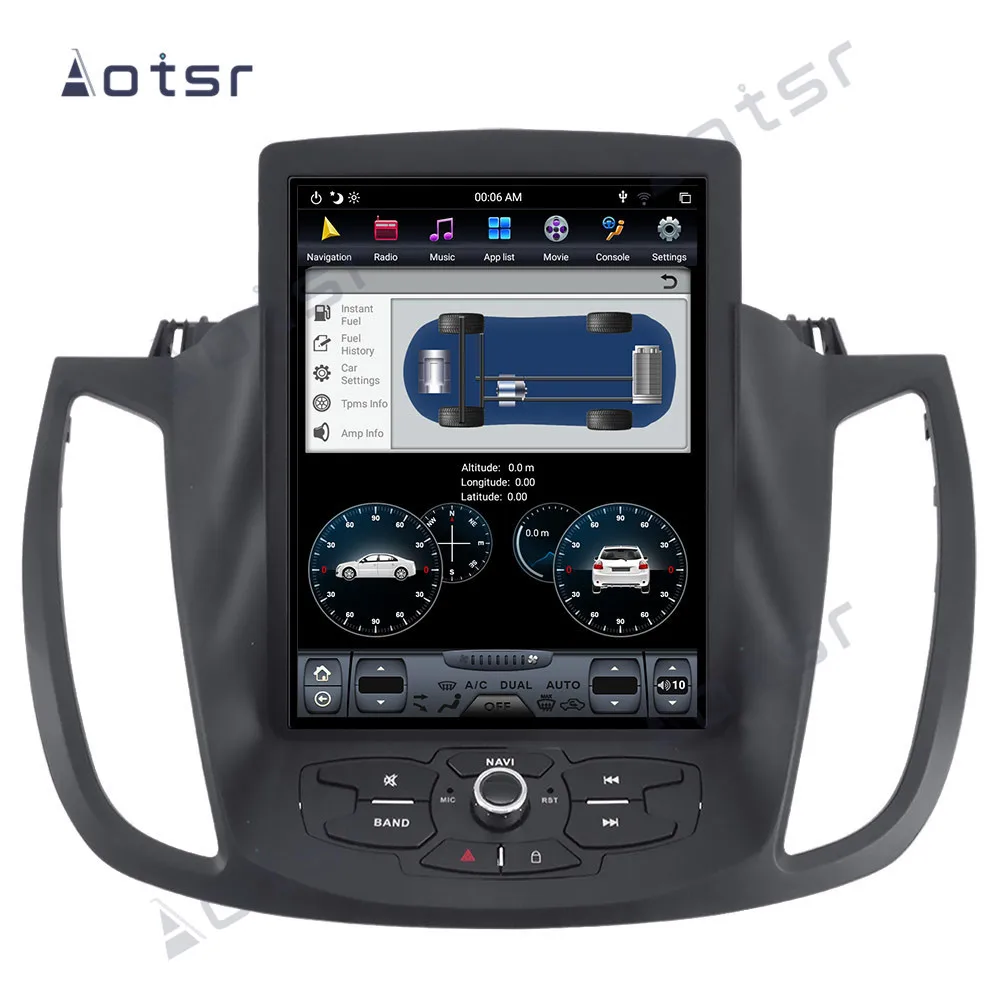 Tesla Экран android9.0 PX6 стиль 4 Гб Оперативная Память автомобиля GPS навигации для Ford KUGA