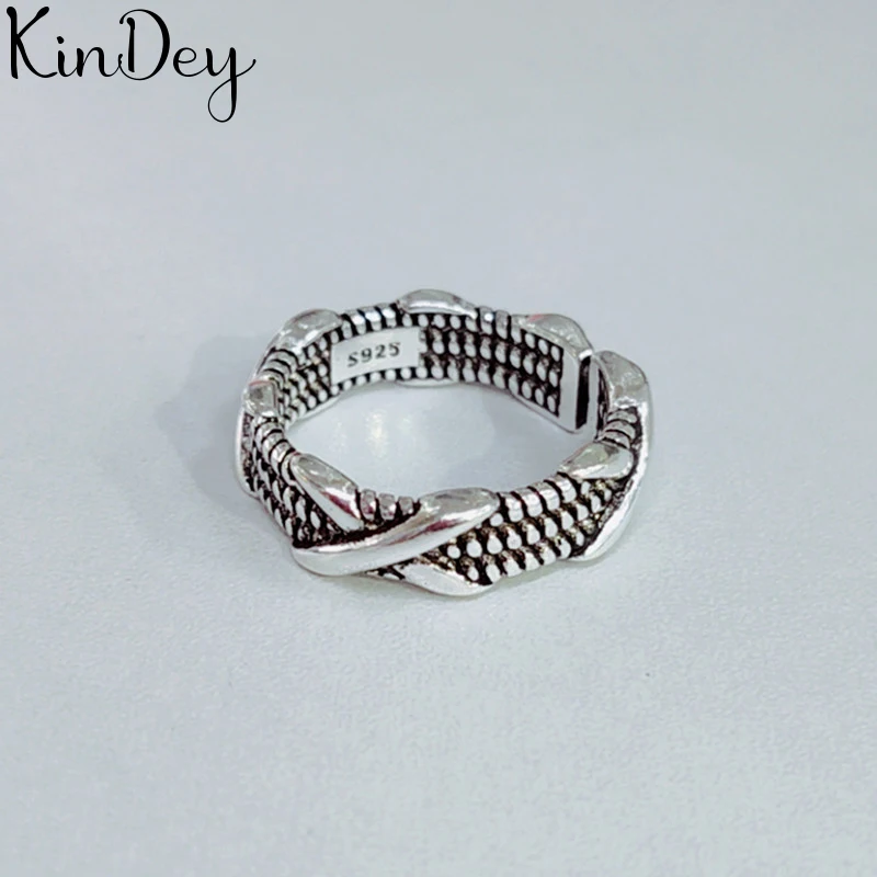 Корейские модные серебристого цвета крест кольца для женщин и мужчин античные