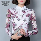 Новинка 2022, модная Брендовая женская рубашка Blusa, приталенная пирнированная рубашка, женские кружевные топы с длинным рукавом, Женская кружевная блузка, размеры 4XL, 36i 25