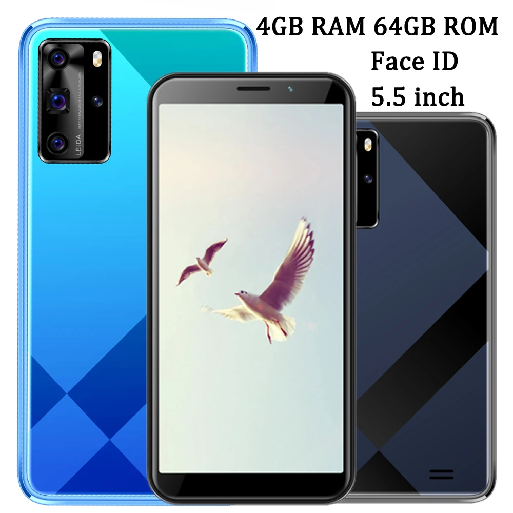 

Face ID Y9 Quad Core 4G RAM 64G ROM 5.5 inch 5MP+13MP Smartphones Unlocked Mobile Phones Front/Back Camera Wifi Global Version