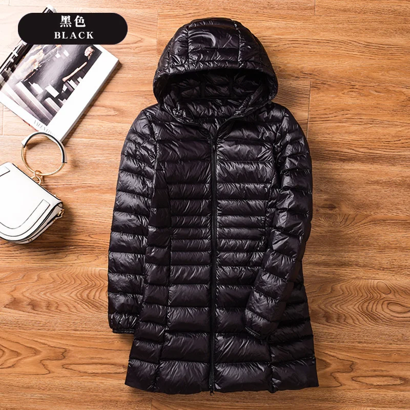 

Новинка Осень-зима 2020, пуховик с капюшоном и воротником-стойкой, пуховик большого и большого размера, среднего и длинного цвета, Женская лег...