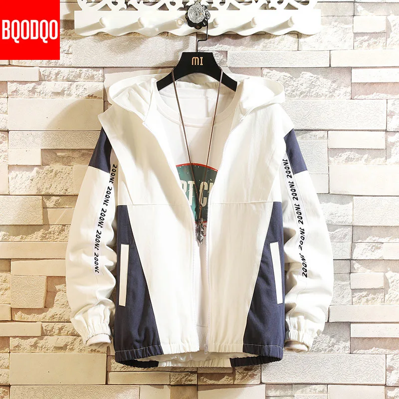 Повседневная мужская куртка бомбер с капюшоном осеннее пальто карго в стиле