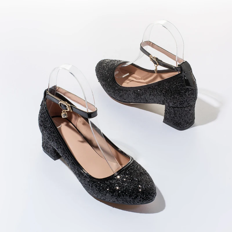 Туфли лодочки женские на высоком каблуке с блестками|Женские туфли| |