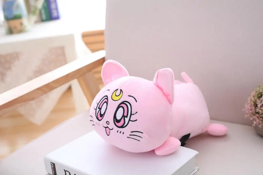 A Pink 1 шт. Новая супер милая плюшевая игрушка Сейлор Мун Луна кошка котенок тканевая коробка Обложка творческий день рождения Рождественский подарок - Цвет: A Pink