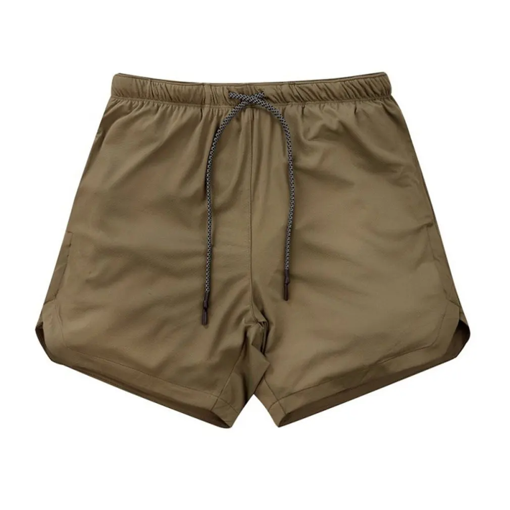 Летние шорты для бега мужчин 2 в 1 спортивные фитнеса быстросохнущие мужские