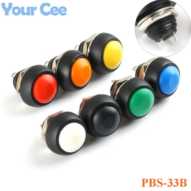 Красный/зеленый/белый/черный/синий/желтый/оранжевый ВКЛ-ВЫКЛ 12 мм