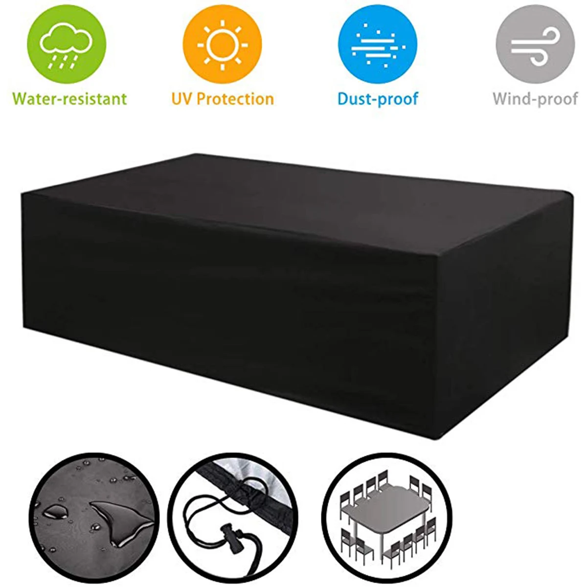 

2 Sizes Waterproof Outdoor Patio Garden Furniture Covers Rain Snow Chair covers for Sofa Table Chair Dust Proof Cover