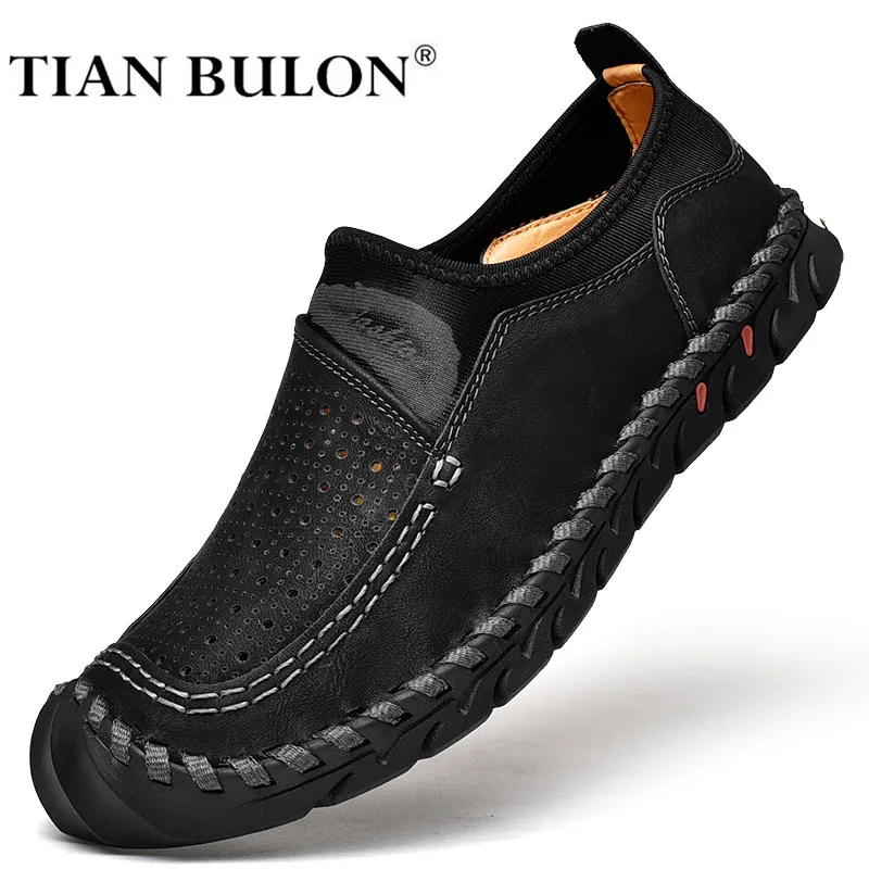 Туфли мужские из натуральной кожи роскошные брендовые Мокасины перфорированная