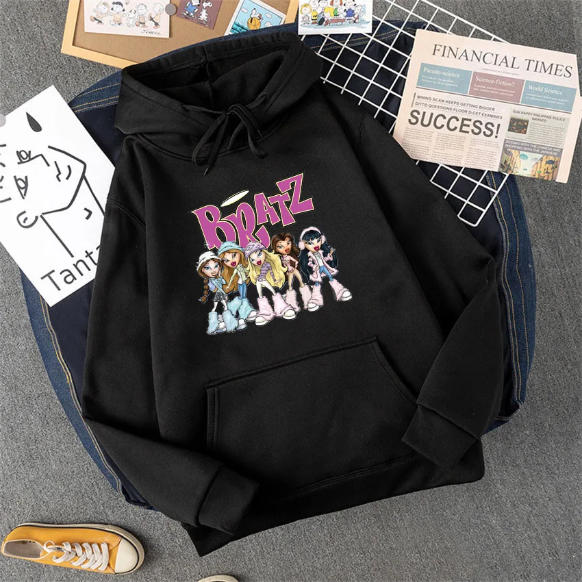 

Bratz Letter Hoodie New Fashion Men Women Oversized Loose Casual Sweatshirts Hoodies Harajuku Fleece Pullovers Hoody
