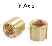 2pcs high quality bridgeport milling machine brass cross feed nut part cnc y axis vertical mill 325mm durable new