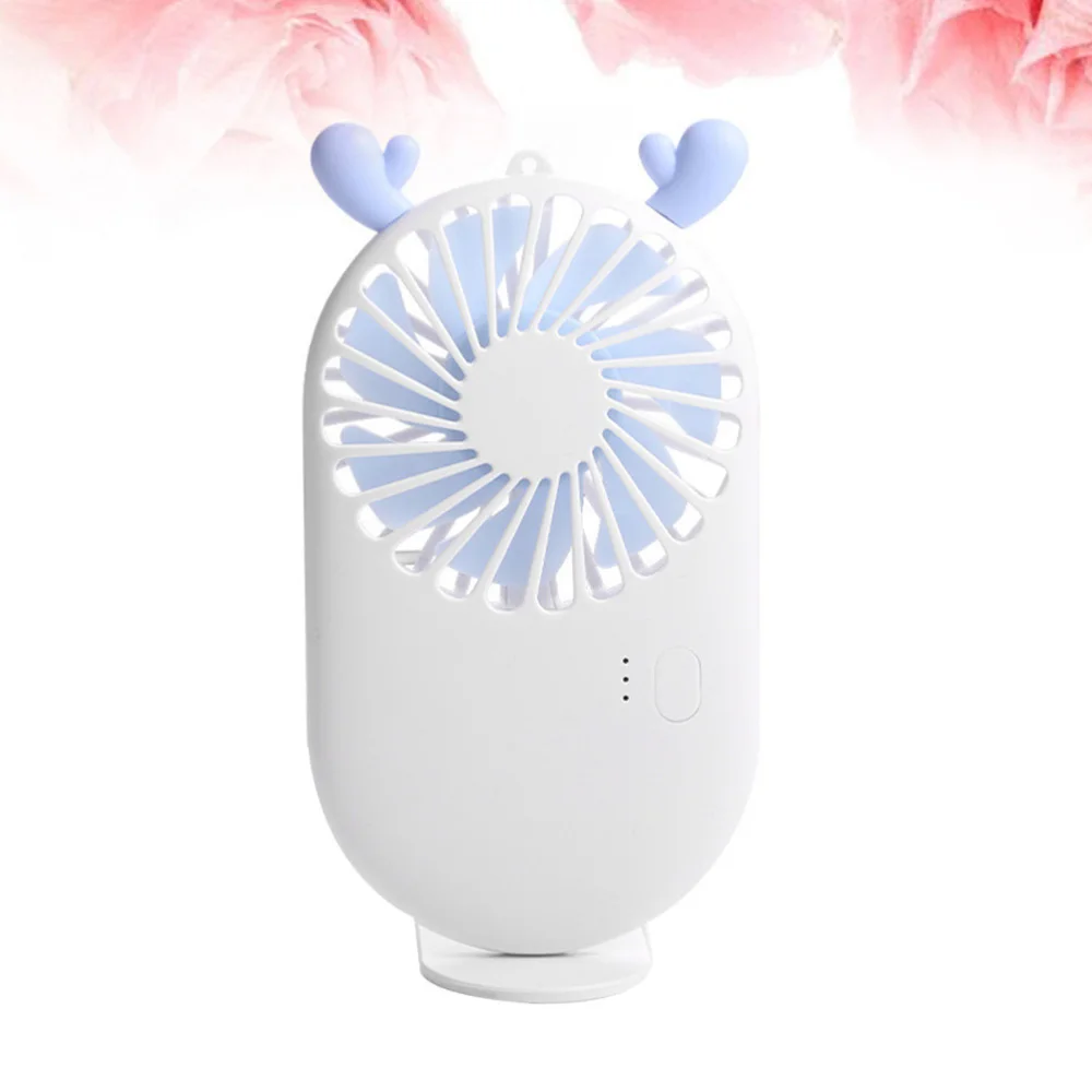 

USB Rechargeable Cooling Fan Handhold Silence Fan Portable Mini Fan for Home Office School (Blue, Deerlet)