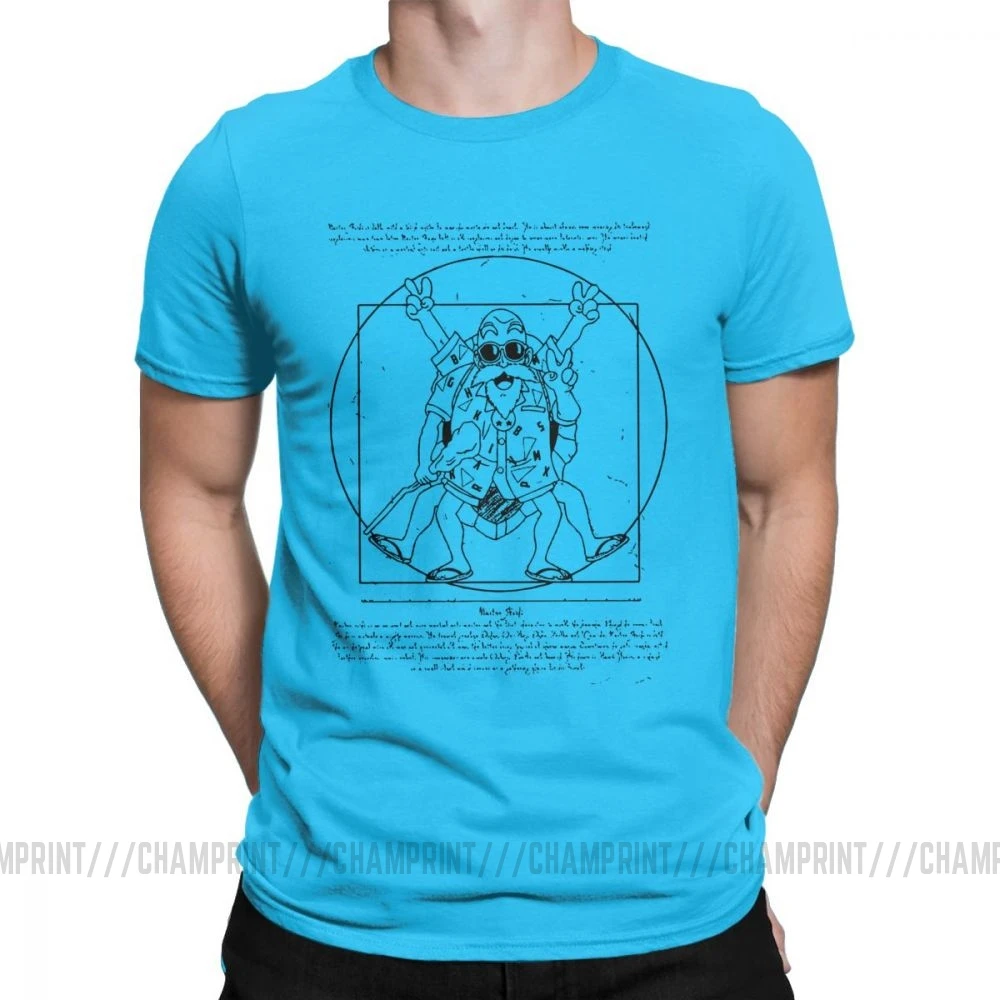Мужская футболка Vitruvian Roshi Dragon Ball Z, забавная футболка из чистого хлопка с коротким рукавом, футболка Goku Super Saiyan Vegeta Dbz, футболка в стиле Харадзюку - Цвет: Королевский синий