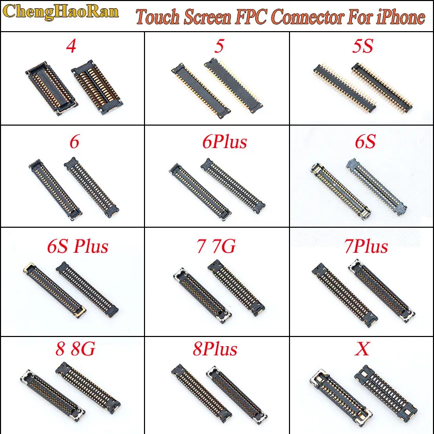 ChengHaoRan 1 шт. для iphone 4 5 5S 6 7 8 plus 6s X сенсорный экран дигитайзер FPC коннектор на