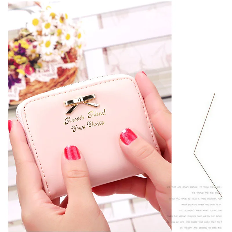 Новинка 2019 женский модный милый короткий кошелек на молнии маленькие кошельки