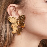 metal big butterfly drop earrings 2020 new za cool exaggerated big gold punk female jewelry boho trendy popular birthday gifts