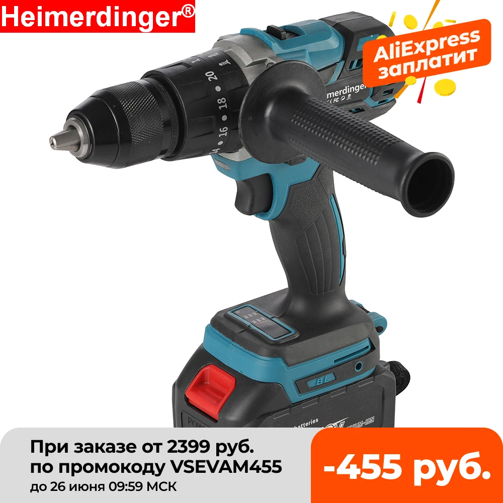Broca sem Escova Broca sem Fio 13mm do Impacto da Broca 13mm do Impacto 18v da Chave de Fenda da Broca 18v com Uma Bateria de 4.0 18v ah