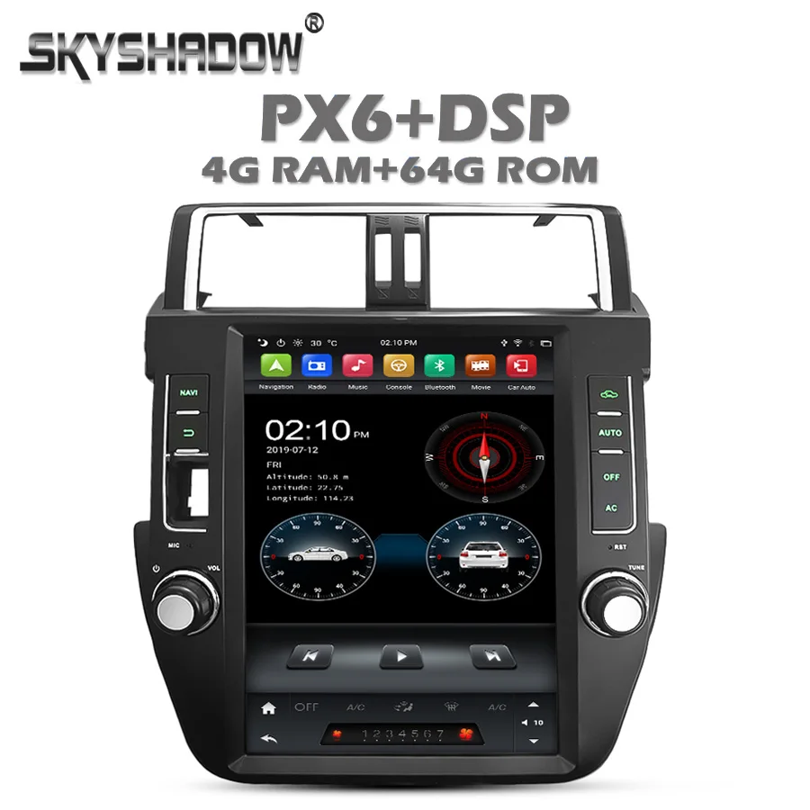 Вертикальный Tesla PX6 автомобильный dvd-плеер DSP IPS Android 10 0 Wifi Bluetooth 5 RDS радио GPS для Toyota