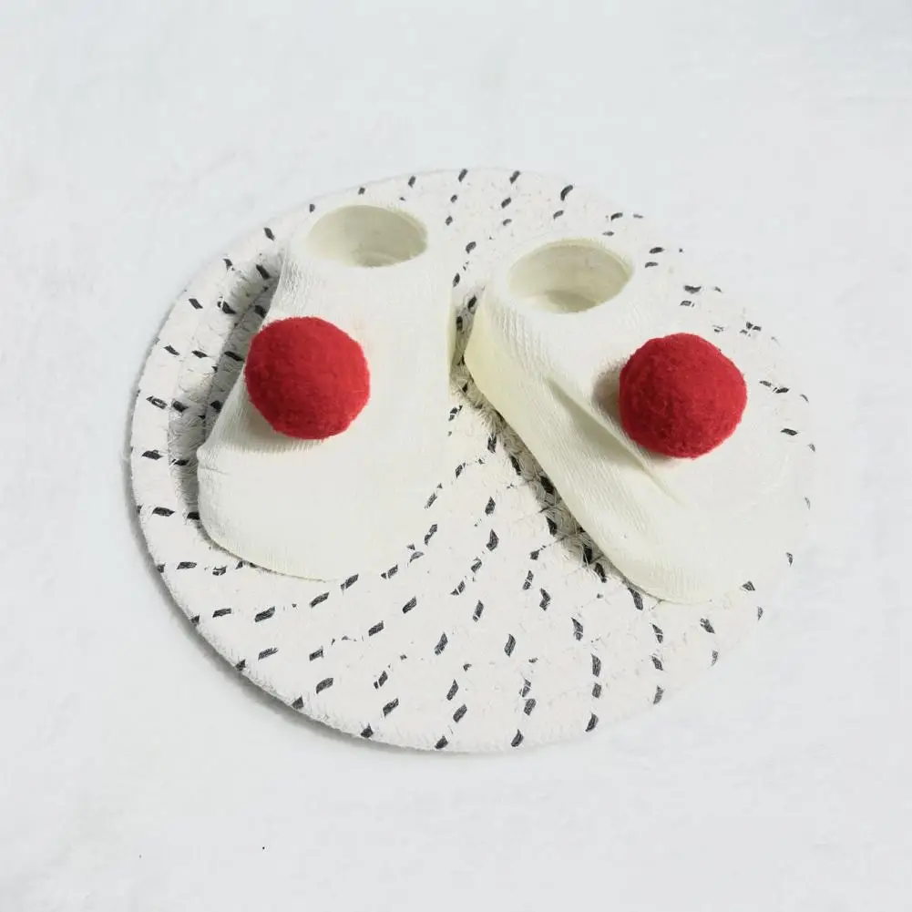 Calcetines de algod&oacute;n antideslizantes para beb&eacute;, dise&ntilde;o de Pomp&oacute;n, para interiores, 1 par-5