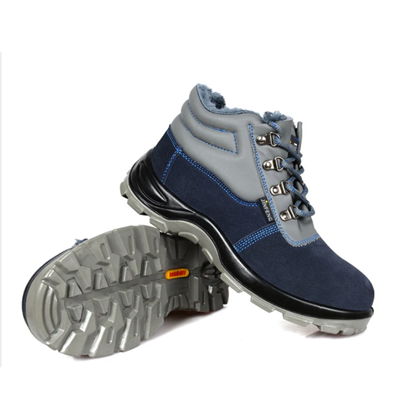 Защитная обувь зимняя для страховки труда высокая рабочая из хлопка утепленная
