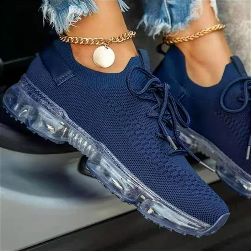 

Women's Sports Shoes Fashion Women's Sneakers Women Breathable Sneakers Mesh Lace Up Ladies Casual Shoes Flat Vulcanized Shoes