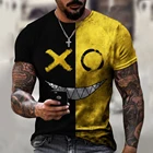 Футболка мужская с 3D-принтом XOXO, модная Уличная Повседневная Спортивная рубашка с круглым вырезом, большие размеры, одежда