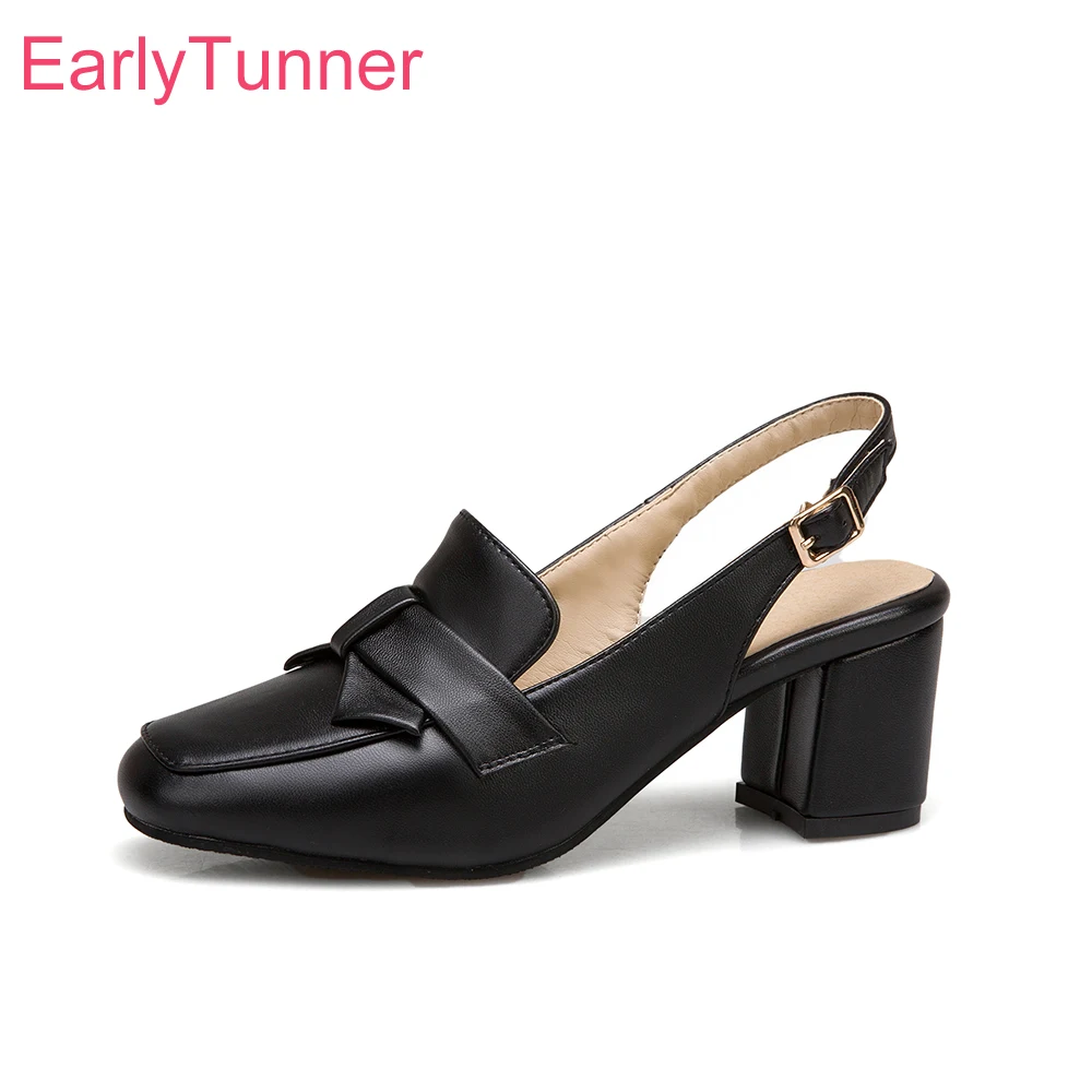 Женские деловые босоножки на среднем каблуке элегантные черные или Белые