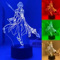 anime genshin impact lamp led night light cosplay acrylic zhongli xiao tartaglia acrylic figure stand model 3d deco lamp prop