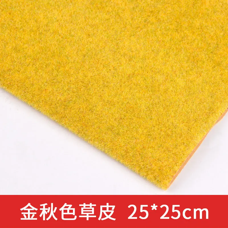 autumn color 25x25cm Пейзаж трава коврик для модели поезд бумага расположение пейзажей газон Diorama аксессуары 25*25 см 35*50 см 35*100 см - Цвет: autumn color 25x25cm