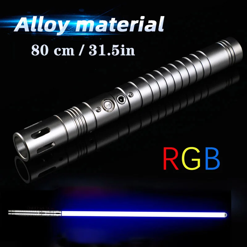 

Yq Qingling 80cm Lightsaber Laser Force Fx Heavyweight Duel Weapon Metal Handle Role Play Sound Effect Discoloration Laser Sword