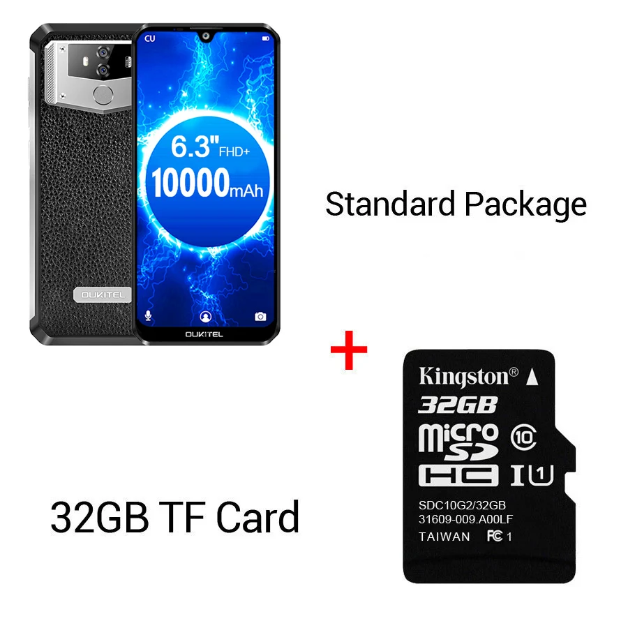 Black N 32GB Card OUKITEL K12 водослива 6," FHD+ Android 9,0 1080*2340 16MP смартфон 6 ГБ 64 Гб Face ID 10000 мАч 5 В/6A OTG NFC мобильный телефон - Цвет: Black N 32GB Card