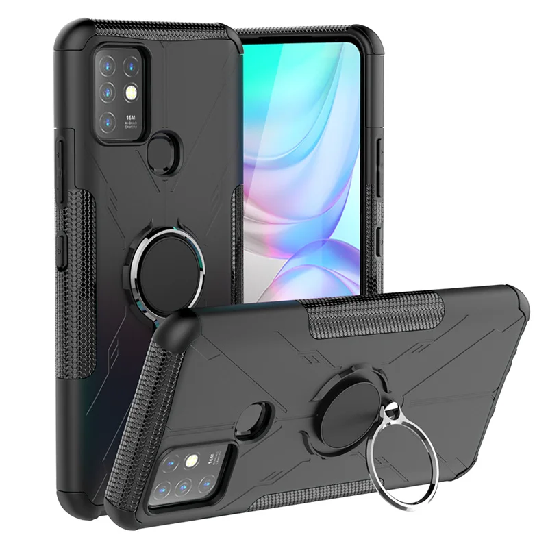 for infinix hot 10 case for infinix hot 10 capas pc shockproof bumper back magnetic holder for cover infinix hot 10s 10 fundas free global shipping