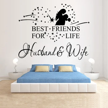 Love Wall Sticker Heart Best Friends for Life Husband&Wife QuotesWall Decal Bedroom Ceiling Wardrobe Artistic Decoration Y680