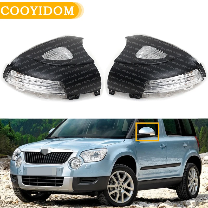 

Car Rear LED Mirror Light LampTurn Signal light Indicator For Skoda Yeti 2009 2010 2011 2012 2013 Car-styling With Puddle Light