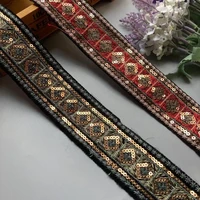 3 yards retro diamond sequins lace trims webbing embroideried lace ribbons fabric for dance dress bag diy sewing accessories