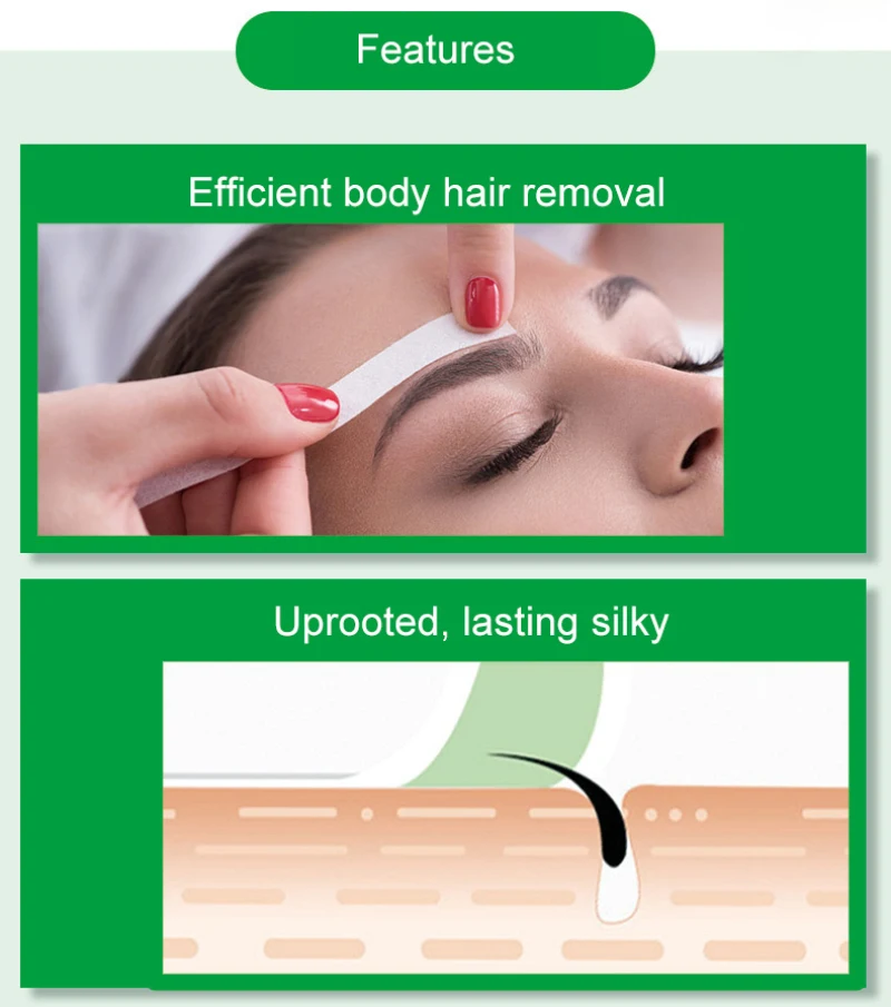 24 шт. восковые полоски для удаления волос с лица ног губ бровей рук тела | Красота