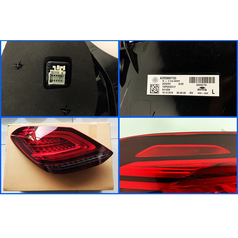 Автомобильный светодиодный задний светильник s в сборе для Benz C-Class 2014-2020 W205 C180L C200L