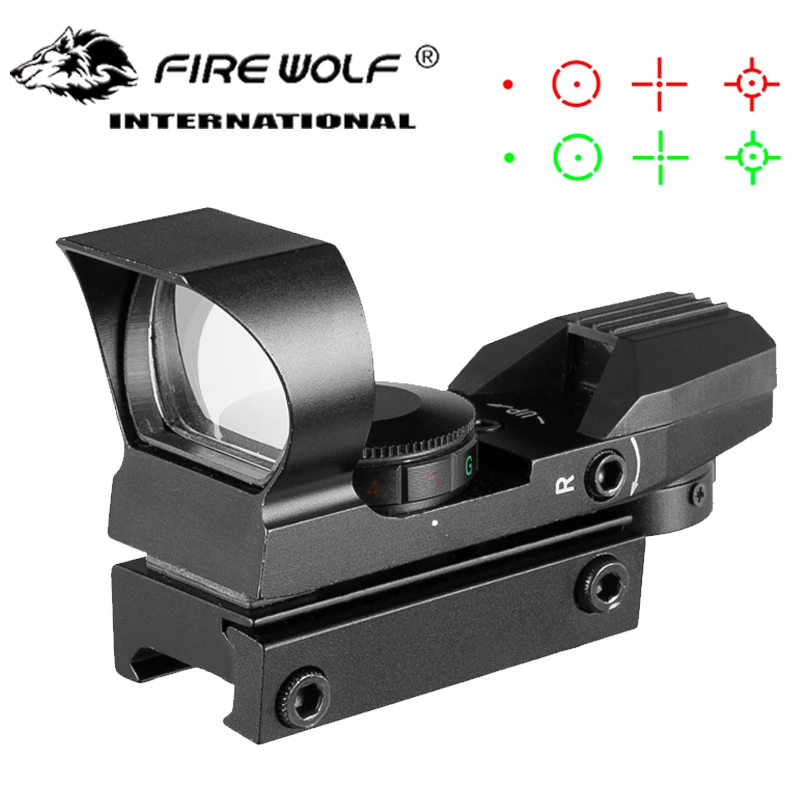 

33mm Lens Tactical Holographic 4 Type Reticle Red Green Dot Sight Scope 20mm Free Shipping Military Rifle Optics