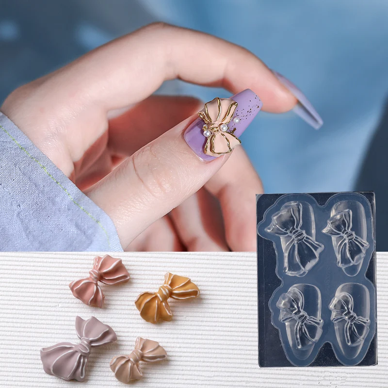 1 шт. Бант бабочка цветок 3D акриловая Форма для ногтей Дворец украшения DIY дизайн