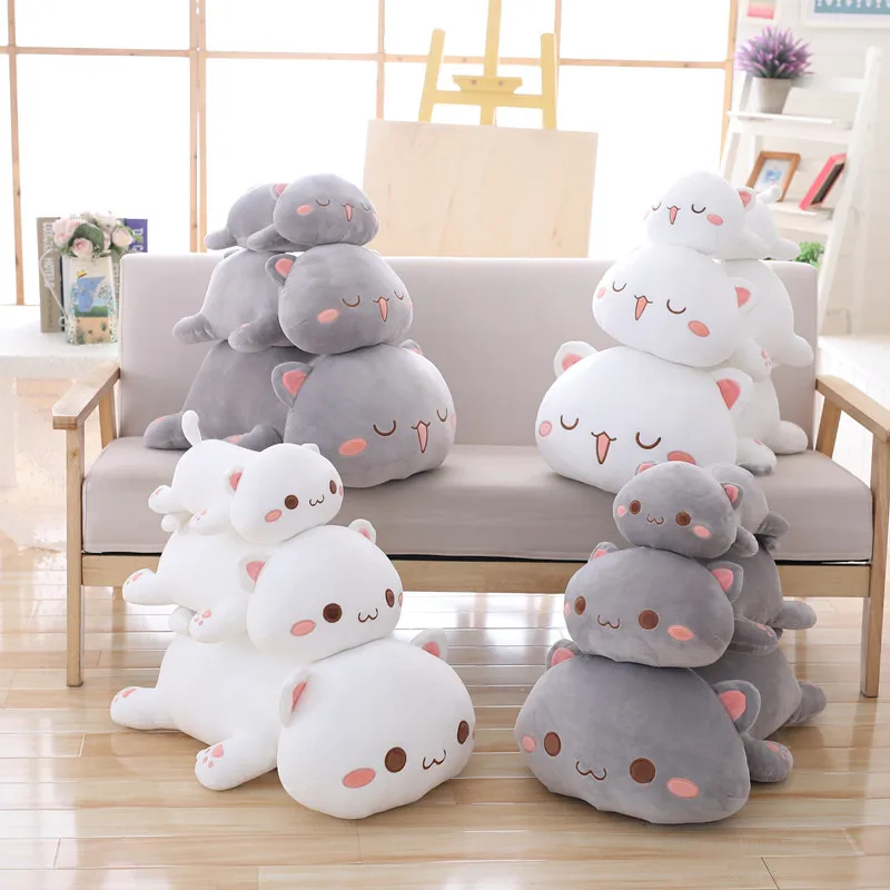 Kawaii Лежащая кошка плюшевые игрушки Мягкая Милая кукла милая подушка в виде
