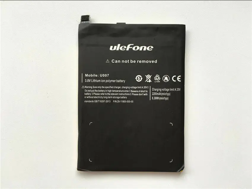 

New 2200mAh 3.8V Replacement Ulefone U007 Battery Li-ion Polymer Smart Phone Batteries for Ulefone U007 Built in Battery