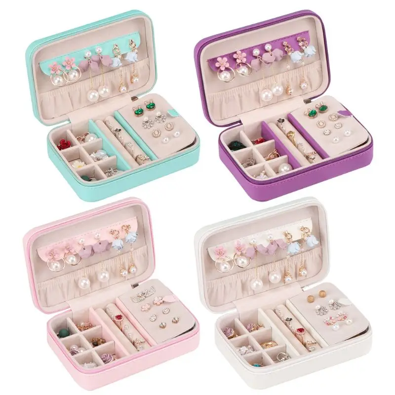 Многофункциональная простая шкатулка для украшений из искусственной кожи