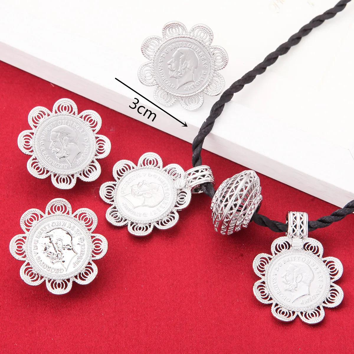 Женский свадебный комплект ювелирных украшений эфиопская монета крест