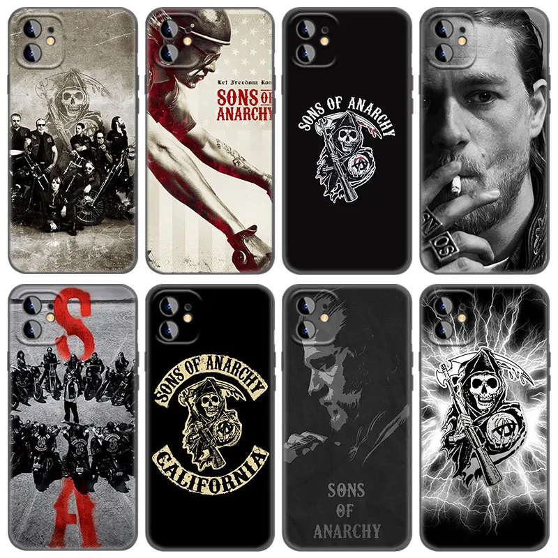 Sons Of Anarchy Phone Case For Apple iPhone 13 12 Mini 11 Pro Max XR X XS MAX 6 6S 7 8 Plus 5 5S SE 2020 Black Cover Coque Funda