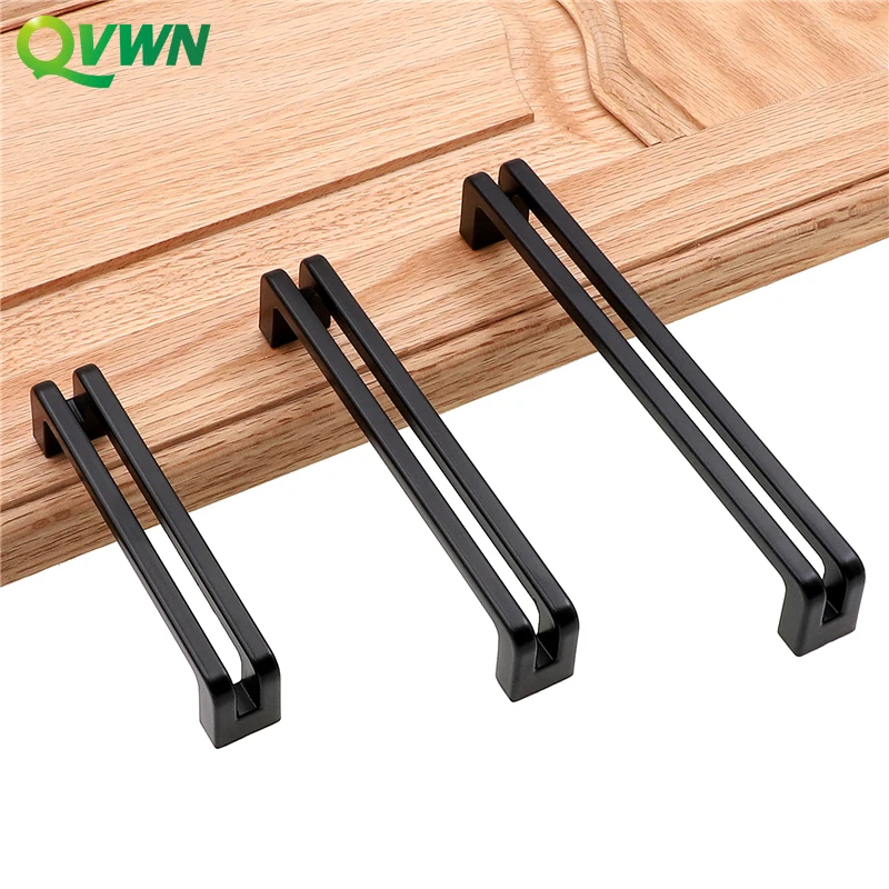 Черные ручки шкафа QVWN из цинкового сплава кухонная дверь в американском стиле